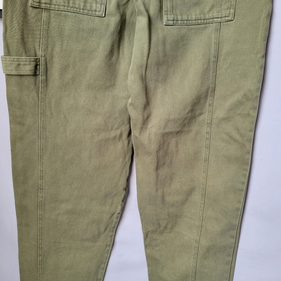 Alex Mill Phoebe Recycled-Denim Straight-Leg Cargo Pants Army Olive Green 26 - Picture 10 of 14